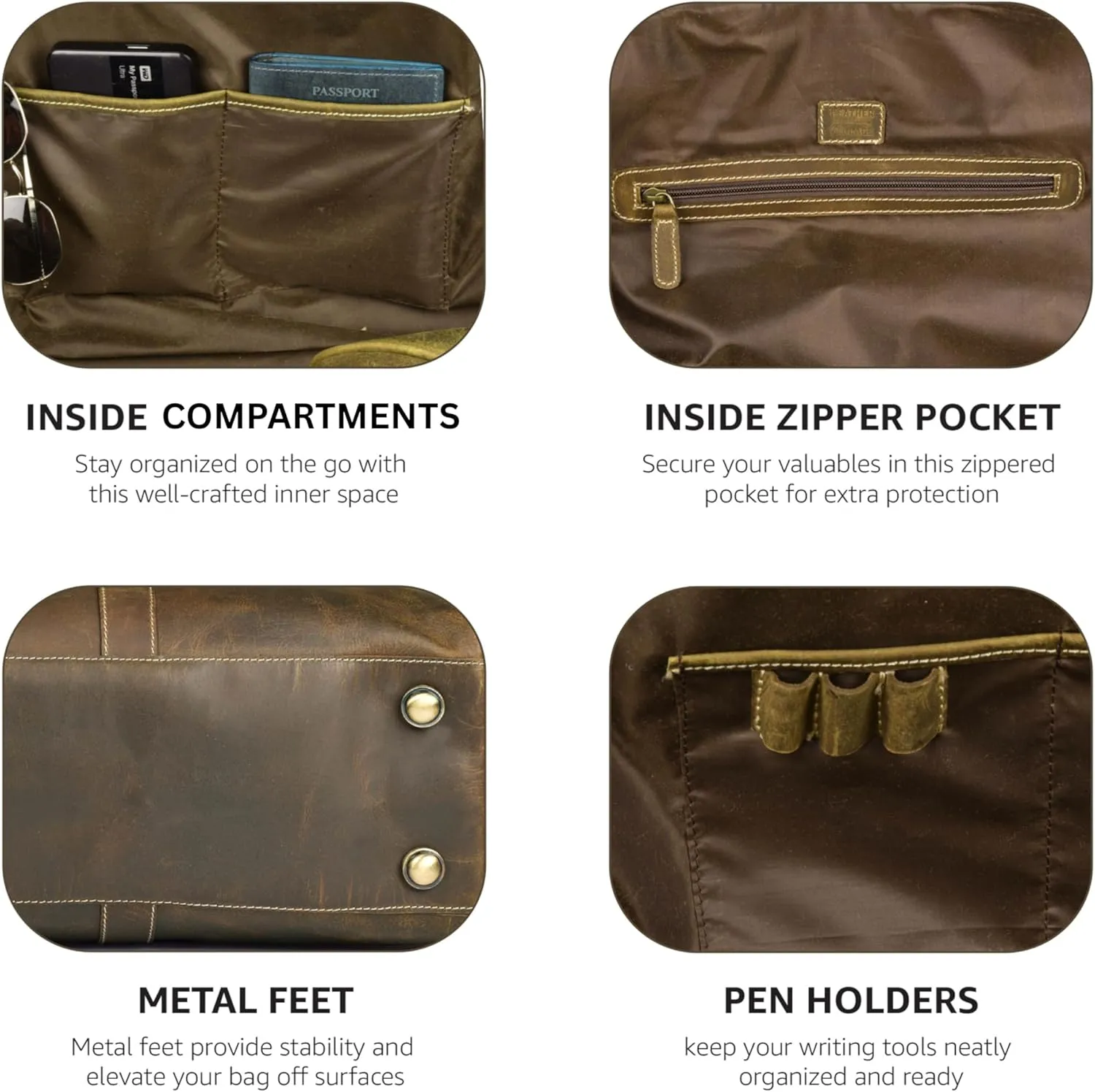 Leather Village Premium Leather Duffel Bags for Men & Women-Stylish Travel Weekender Carry-On Sports Gym Overnight Luggage Bag - 24 Inch - Olive/Army Green