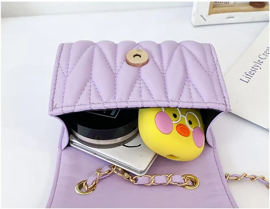 Little Girl Mini Shoulder Bag, Toddlers Girls' Kids Purse Crossbody Heart Purse for Kids Girls (PU-Purple)