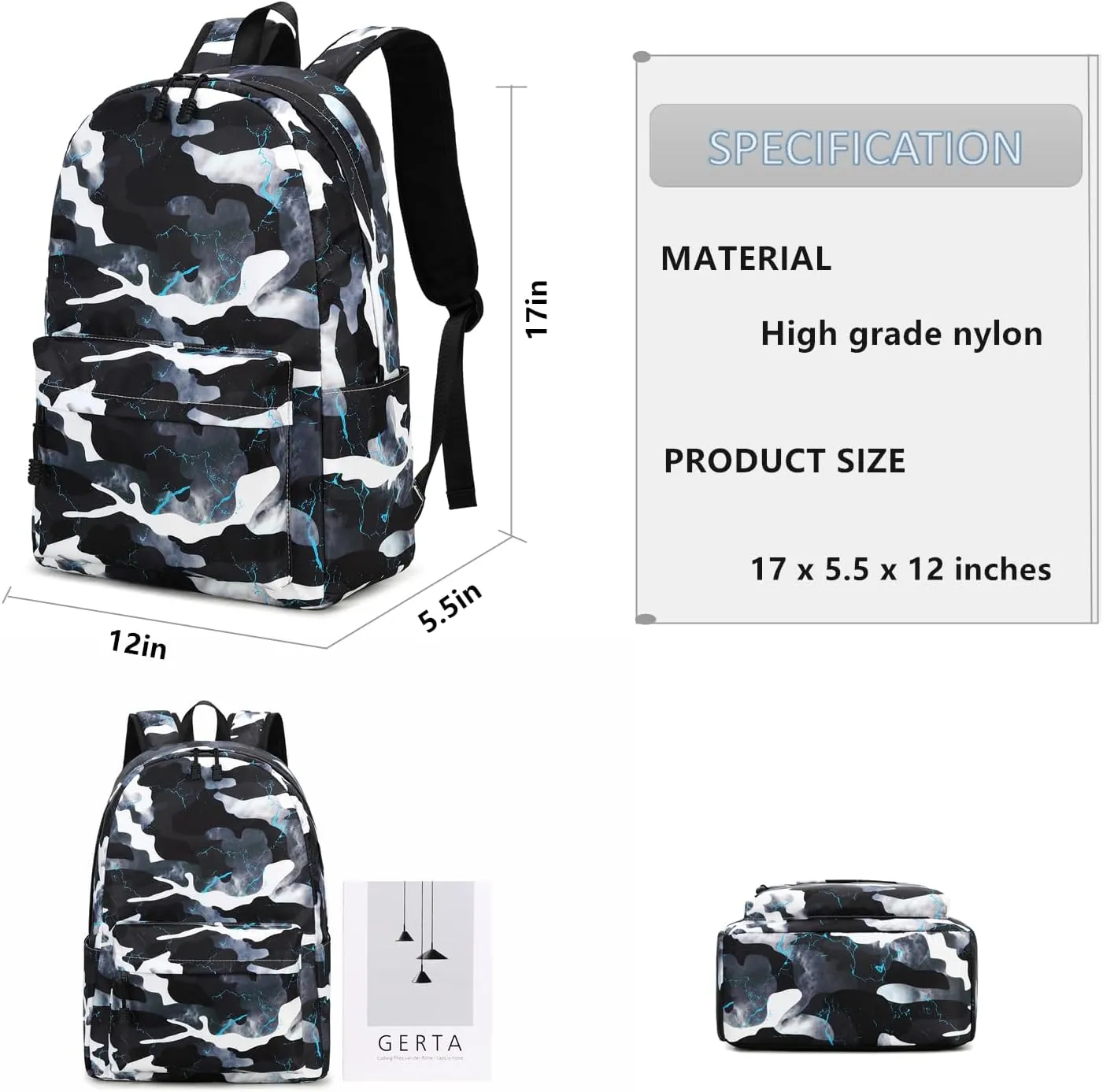 Lmwzh Backpack For Boys Elementary School Bags Kids Bookbag Waterproof Lightweight Durable(A-Black)