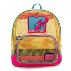 Loungefly X MTV Clear Neon PVC Mini Backpack