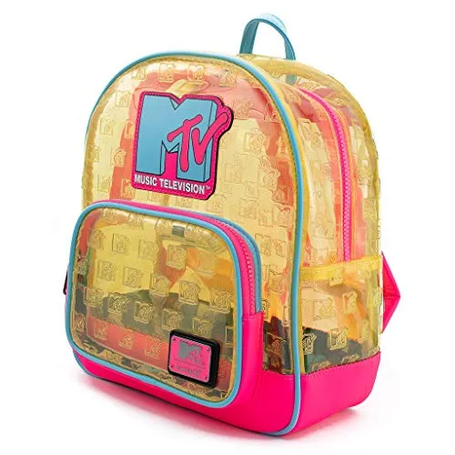 Loungefly X MTV Clear Neon PVC Mini Backpack