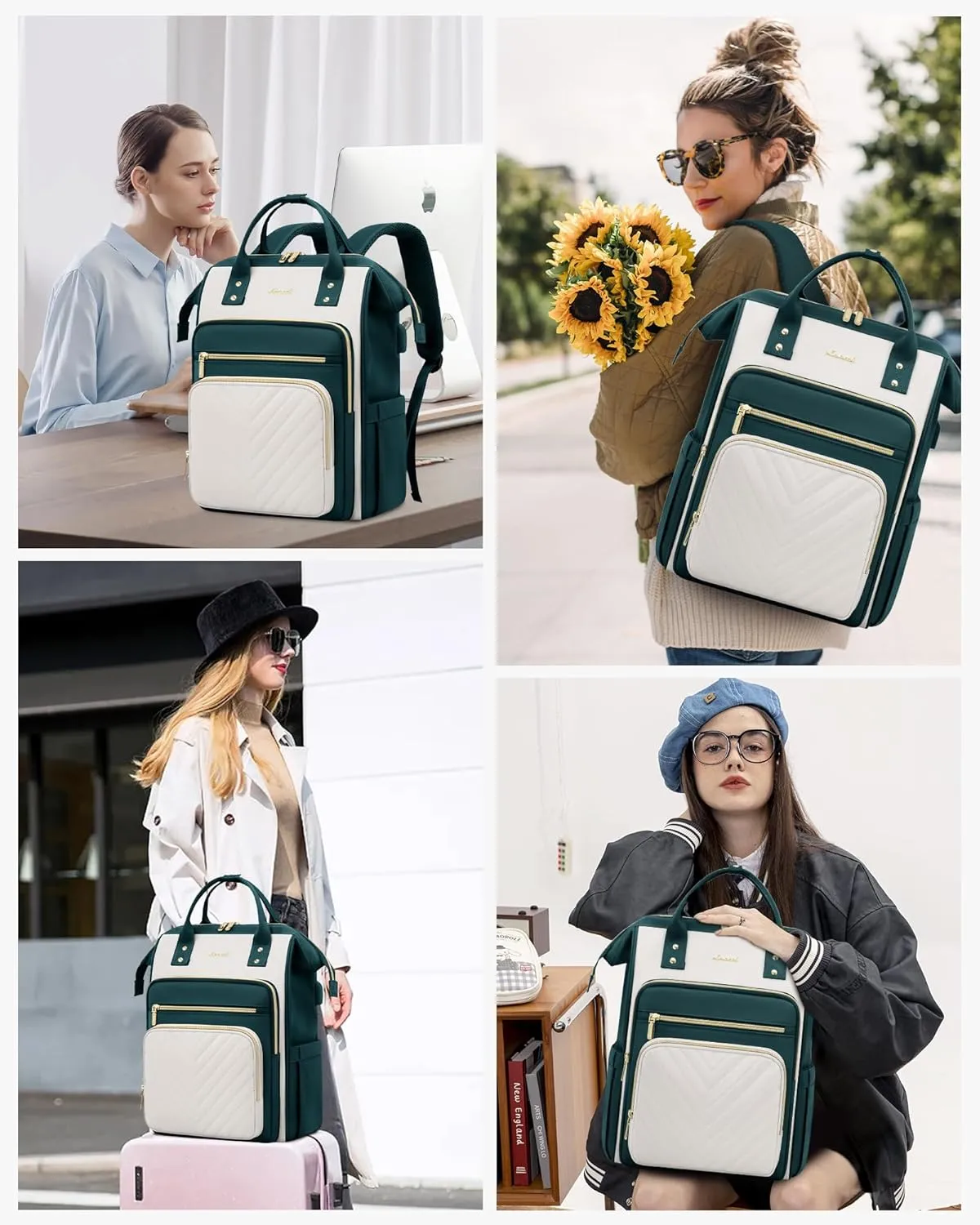 LOVEVOOK 15.6 Inch Laptop Backpack for Women,Travel Work Backpack Purse with USB Port,Large Capacity Nurse Bag Teacher Backpack,Waterproof Casual Daypack Business Computer Bag