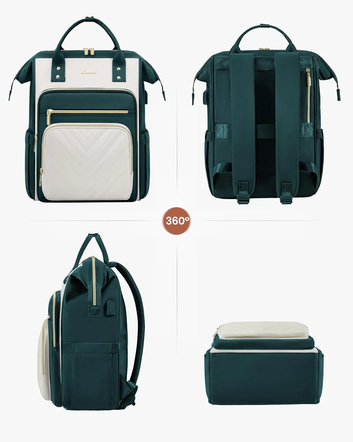 LOVEVOOK 15.6 Inch Laptop Backpack for Women,Travel Work Backpack Purse with USB Port,Large Capacity Nurse Bag Teacher Backpack,Waterproof Casual Daypack Business Computer Bag