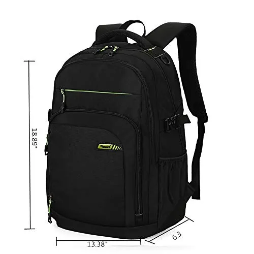 Meetbelify Big Kids School Backpack For Boys Kids Elementary School Bags Black/Green