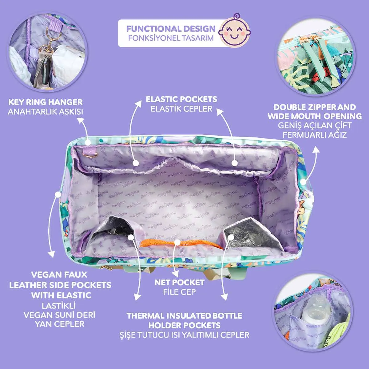 Milk&Moo Diaper Bag Jungle Friends