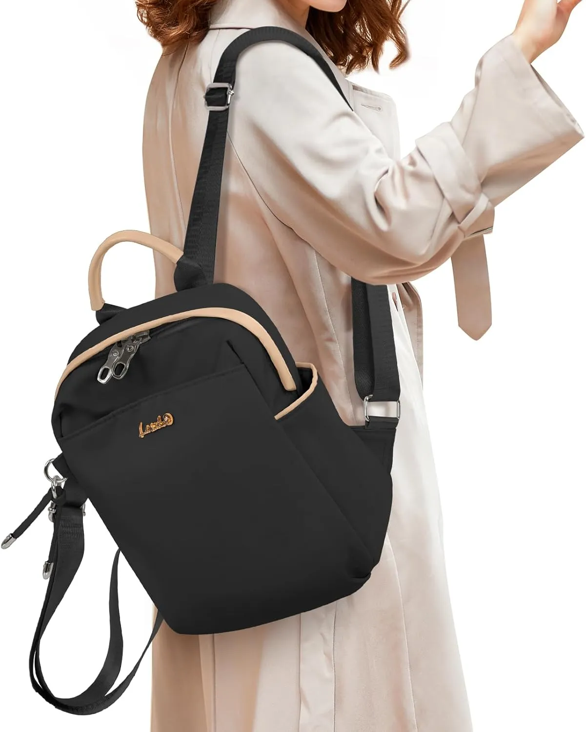 Mini Backpack, Small Lightweight Travel Backpack Purse, Waterproof Daily Backpack Purses, Black