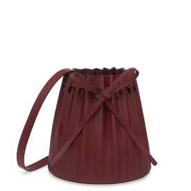Mini Pleated Bucket Bag - Bordo