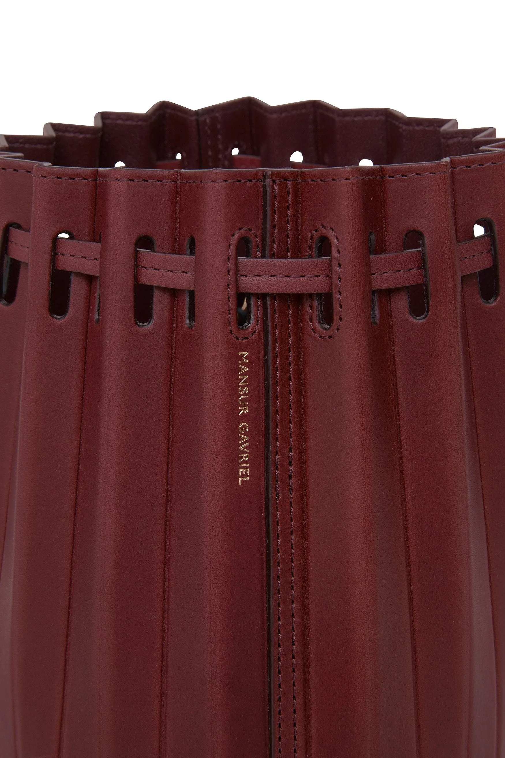 Mini Pleated Bucket Bag - Bordo