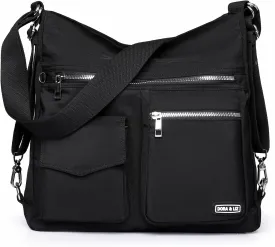 Multipurpose Hobo Purse for Women with Antitheft RFID, Waterproof Nylon Crossbody Bag Shoulder Handbag, Convertible Backpack