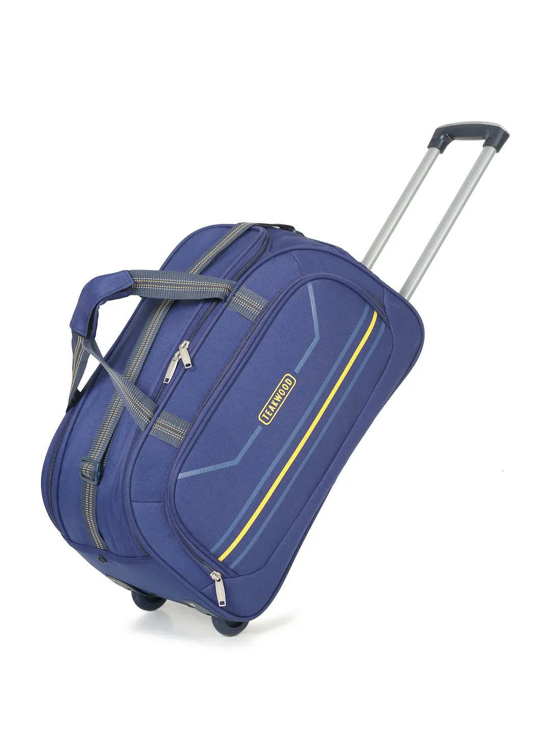 Navy Printed Cabin Duffel Trolley Bag