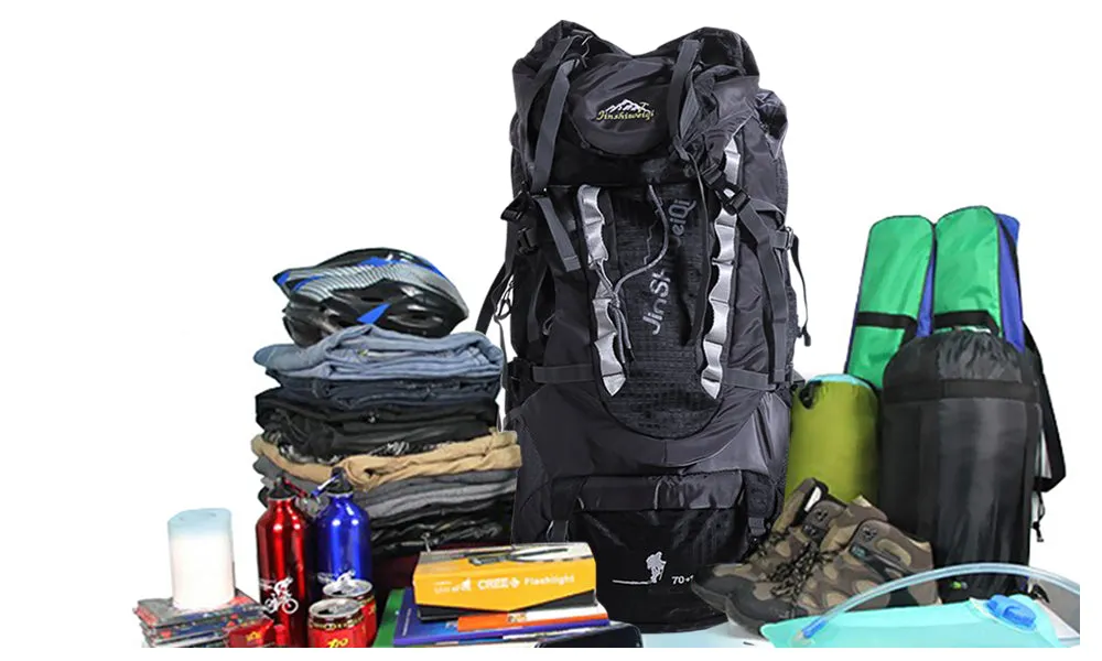 NNEDPE 70l 10 Camping Hiking Backpack Blue