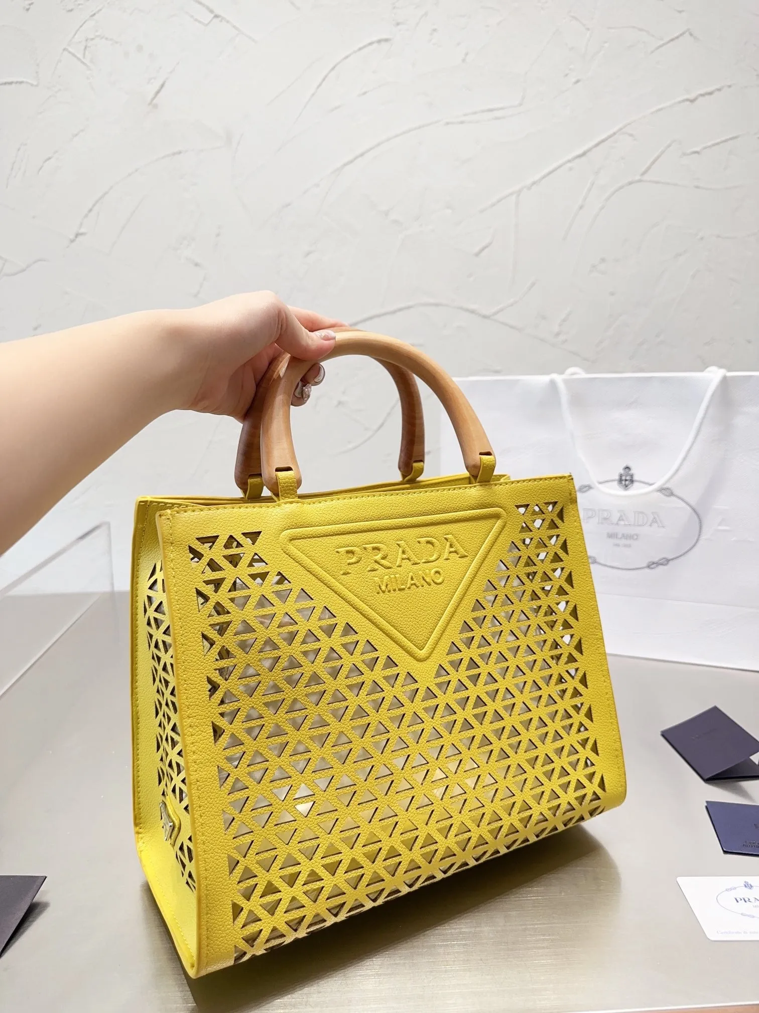 PD248 Small Leather Prada Symbole Bag / 11.8x9.4x3.7inch
