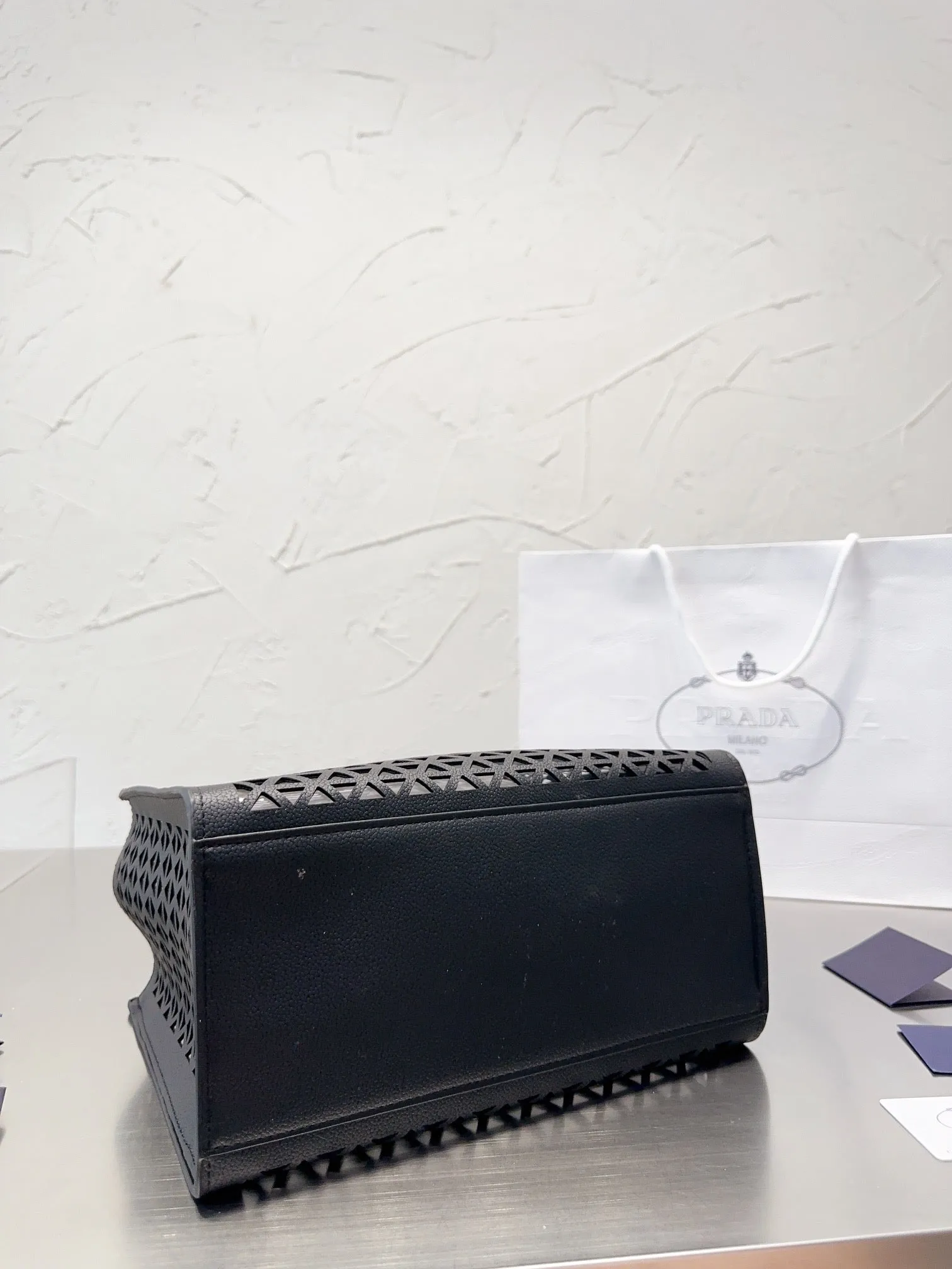 PD248 Small Leather Prada Symbole Bag / 11.8x9.4x3.7inch