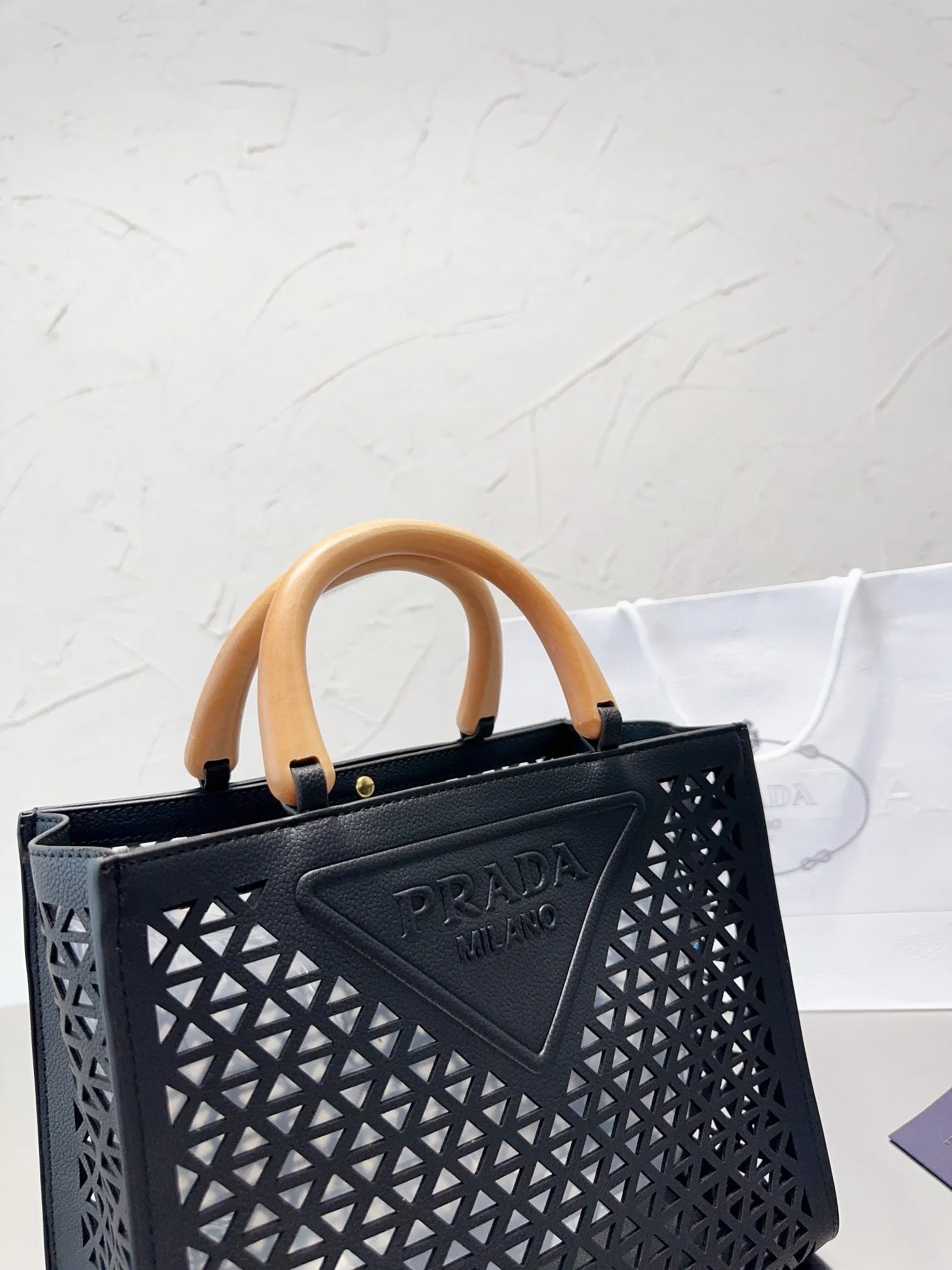 PD248 Small Leather Prada Symbole Bag / 11.8x9.4x3.7inch