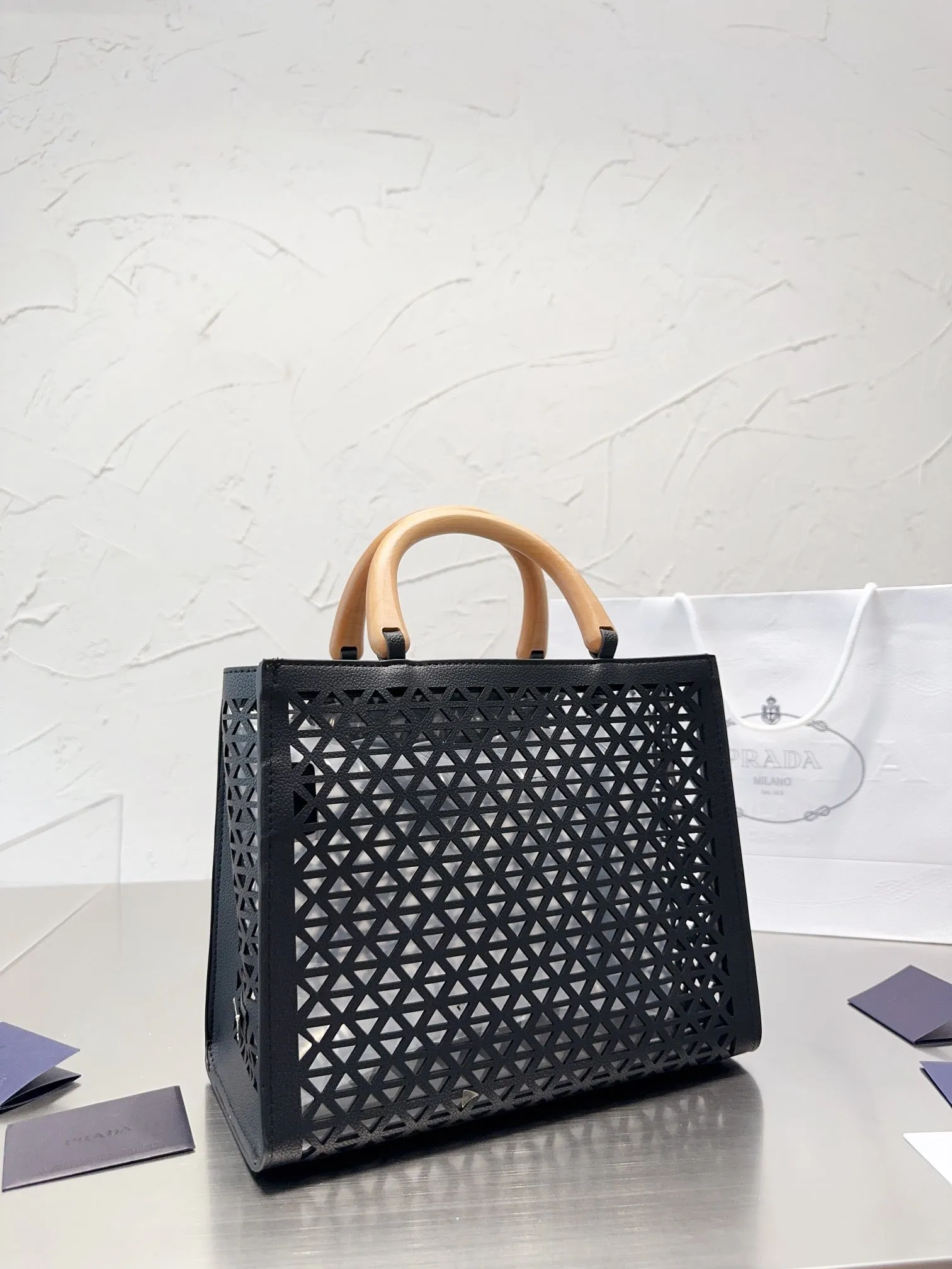 PD248 Small Leather Prada Symbole Bag / 11.8x9.4x3.7inch