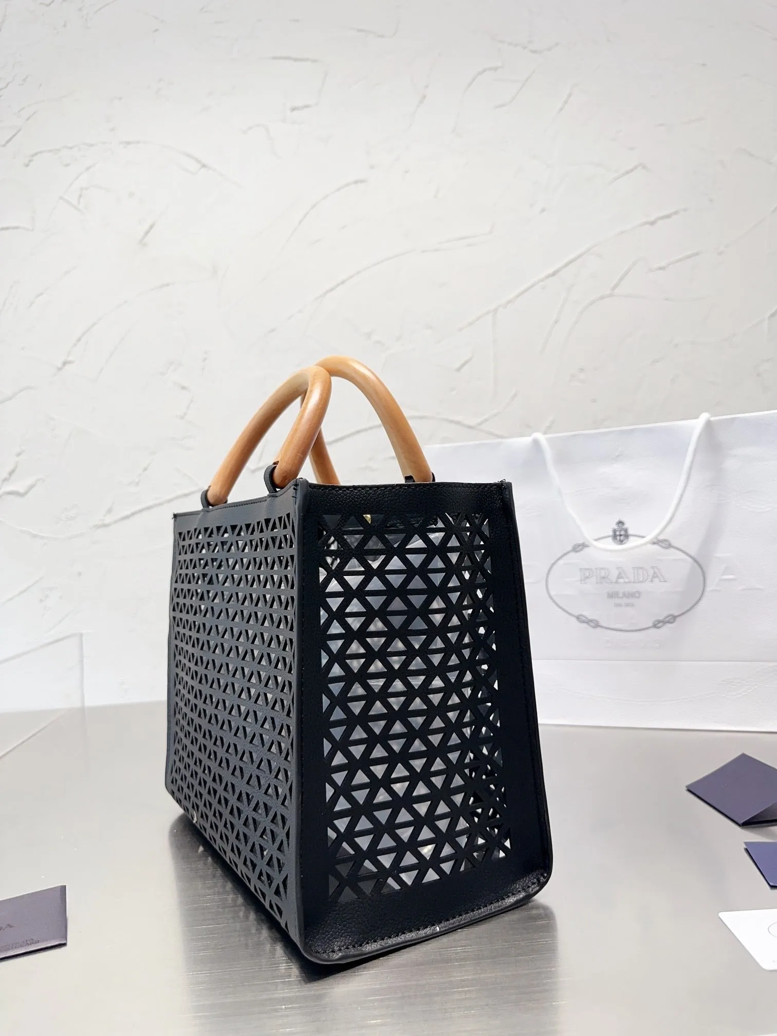 PD248 Small Leather Prada Symbole Bag / 11.8x9.4x3.7inch