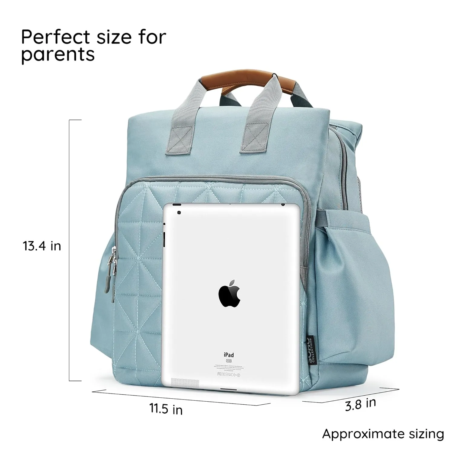 SoHo Kenneth Diaper Backpack 6Pc Set Tote Bag, Aqua
