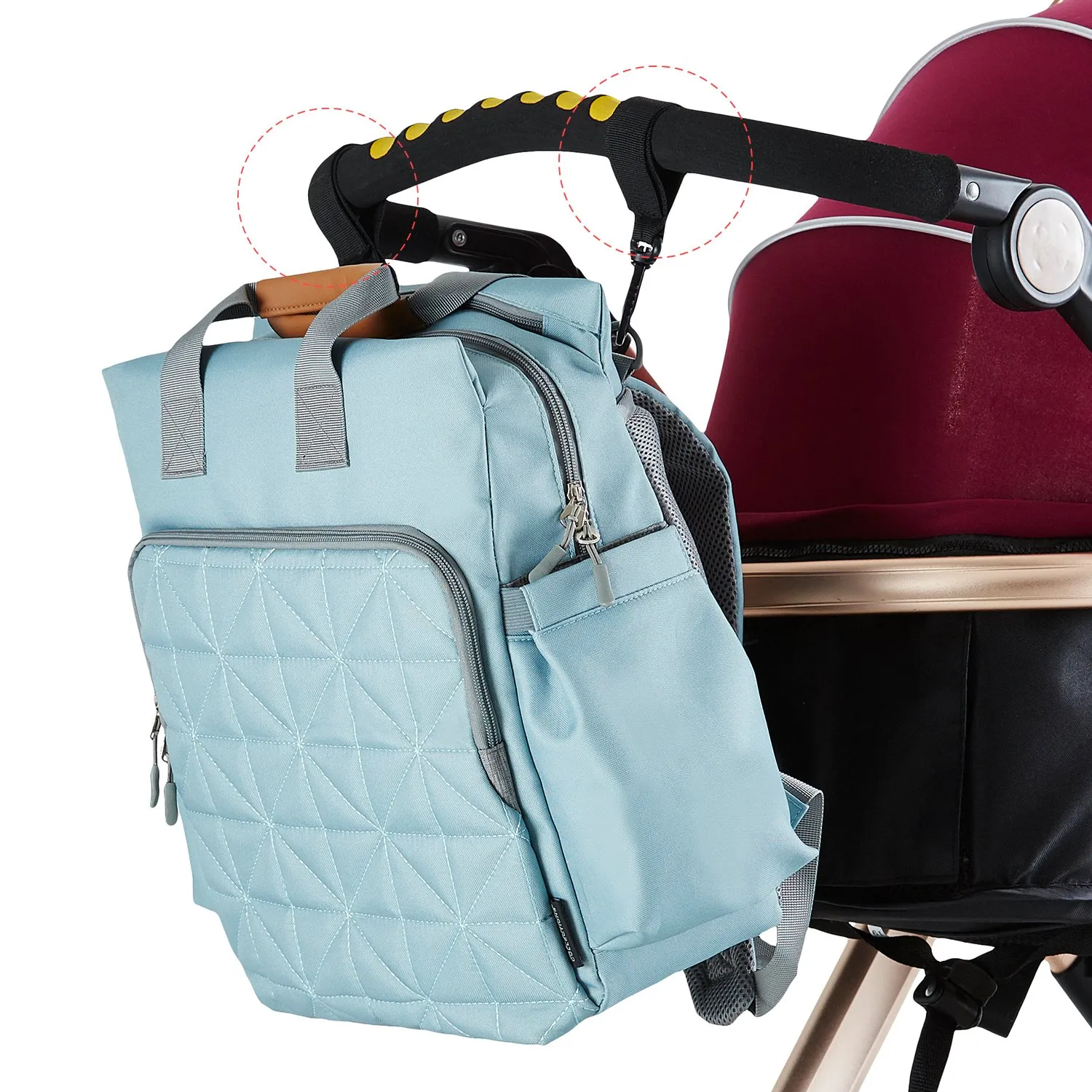 SoHo Kenneth Diaper Backpack 6Pc Set Tote Bag, Aqua