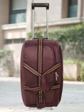 Teakwood Leathers Purple Solid Medium Duffle Trolley Bag