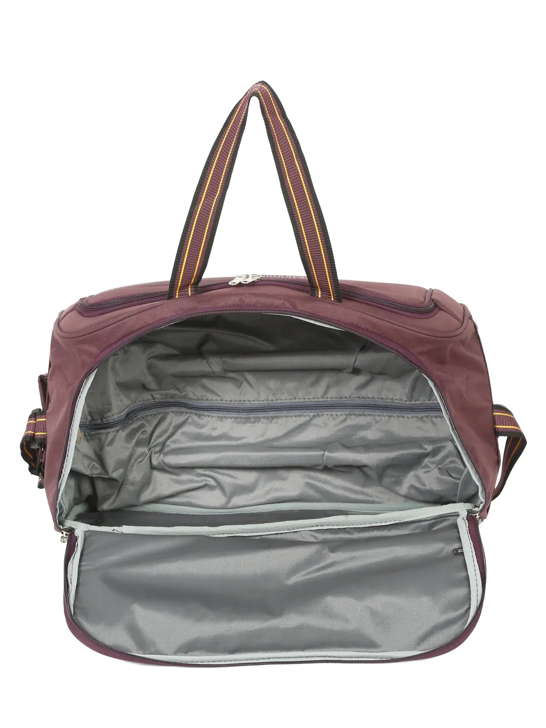 Teakwood Leathers Purple Solid Medium Duffle Trolley Bag