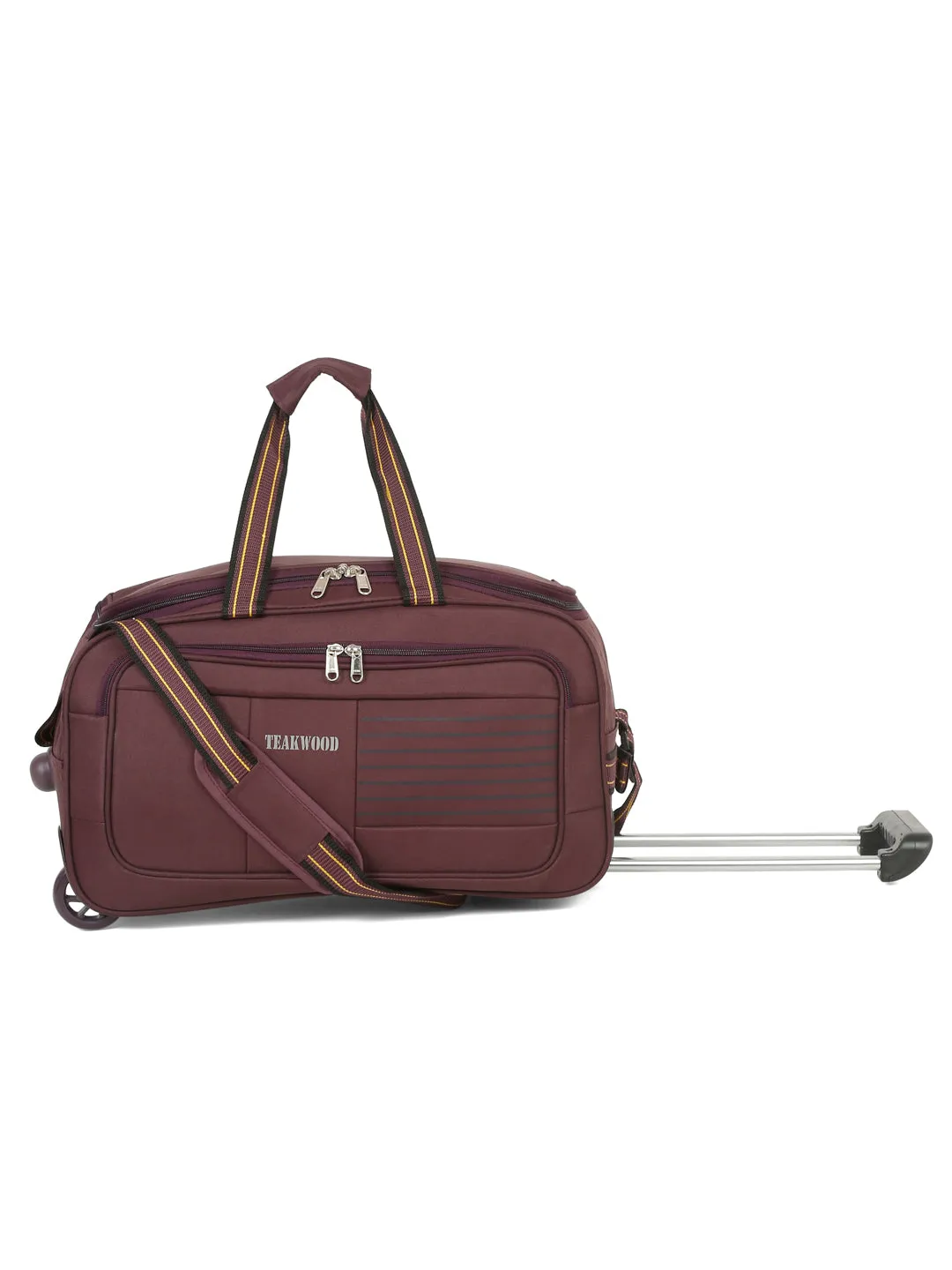 Teakwood Leathers Purple Solid Medium Duffle Trolley Bag