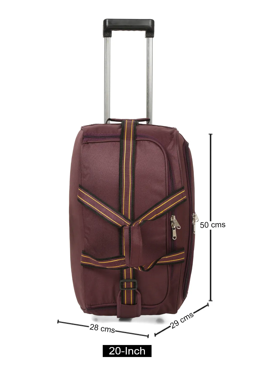 Teakwood Leathers Purple Solid Medium Duffle Trolley Bag