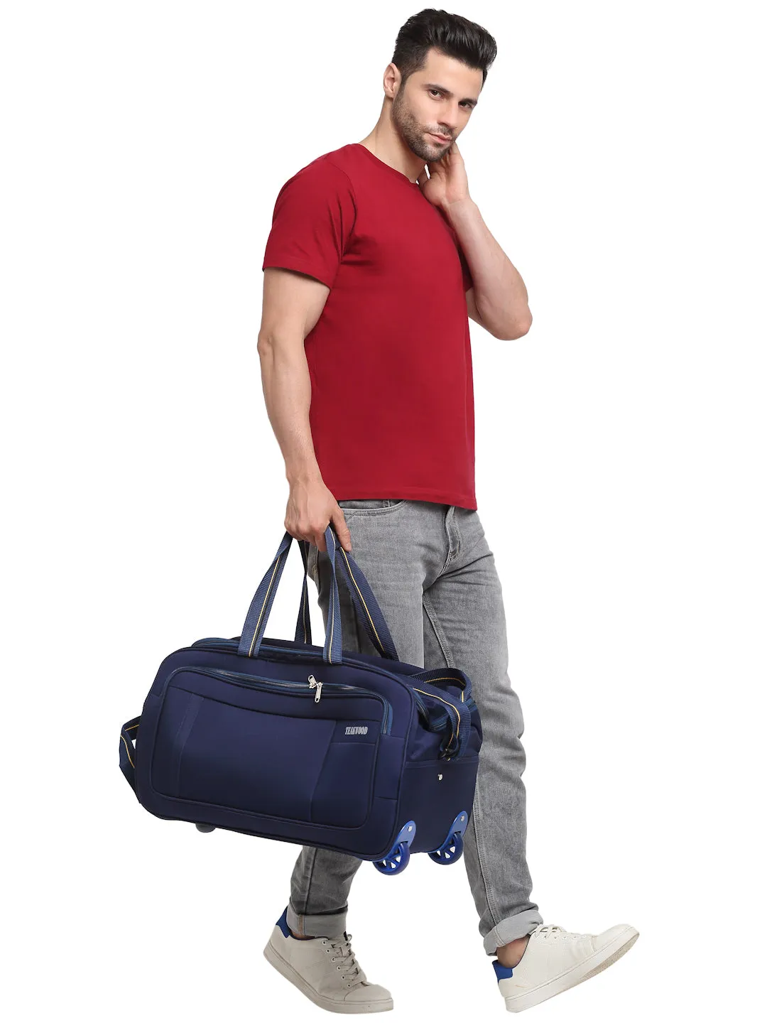 Teakwood Rolling Medium Duffel Bag (Blue)