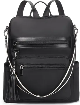 Telena Womens Backpack Purse Vegan Leather Large Travel College Shoulder Bag with Tassel