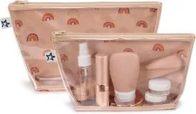 Tiny Twinkle Mess-proof Travel Bags, Airline Compliant, Zipper Closure, Clear Front Pouch, Diaper Bag Packing, Toiletry or Cosmetics Organizer