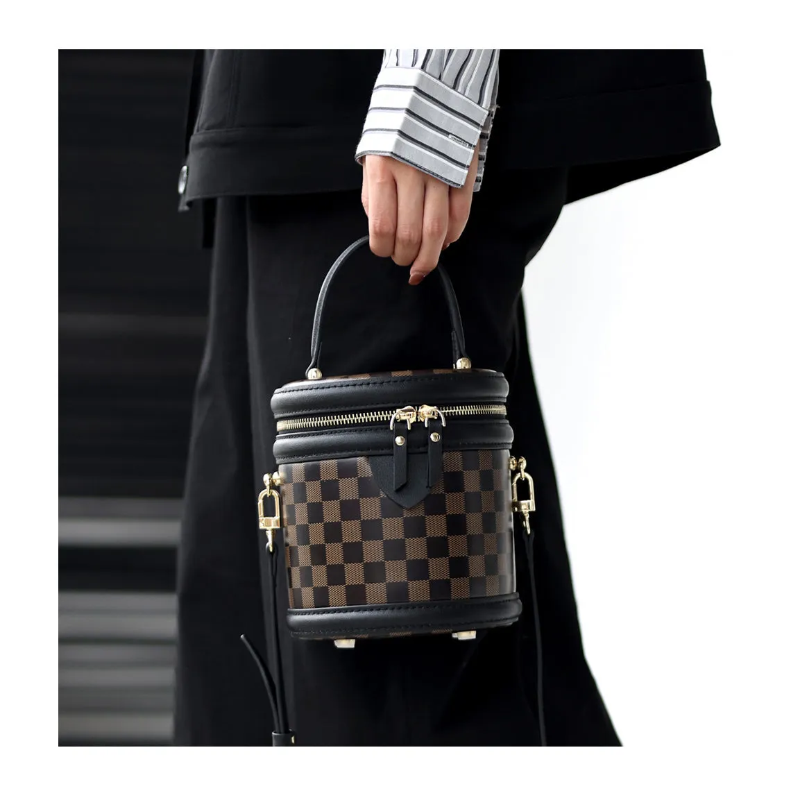 Top Grain Leather Checker Bucket Bag DIY Kits