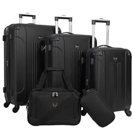 Travelers Club Sky  Luggage Set, Black, 5 Piece