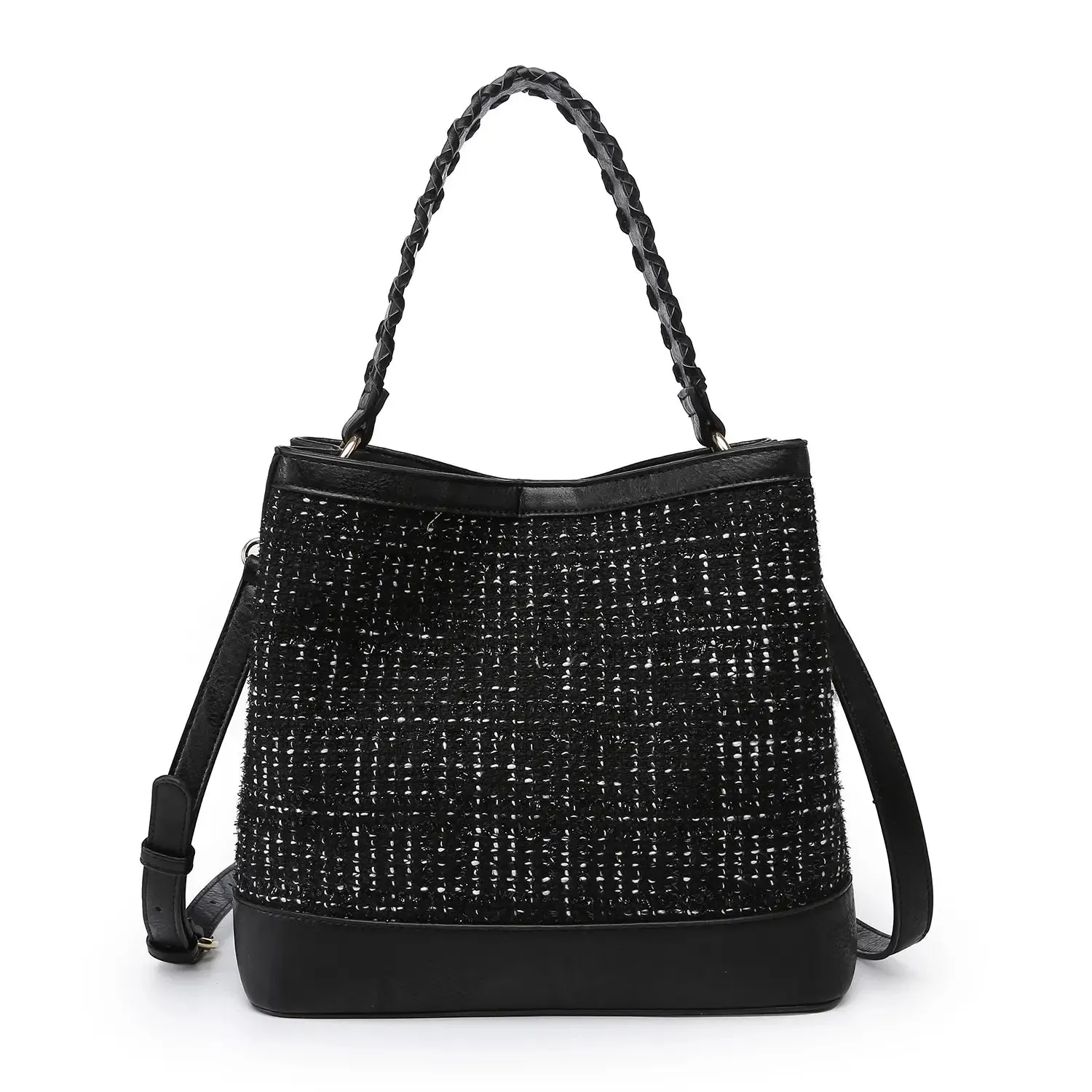 Tweed Handbag w/Crossbody