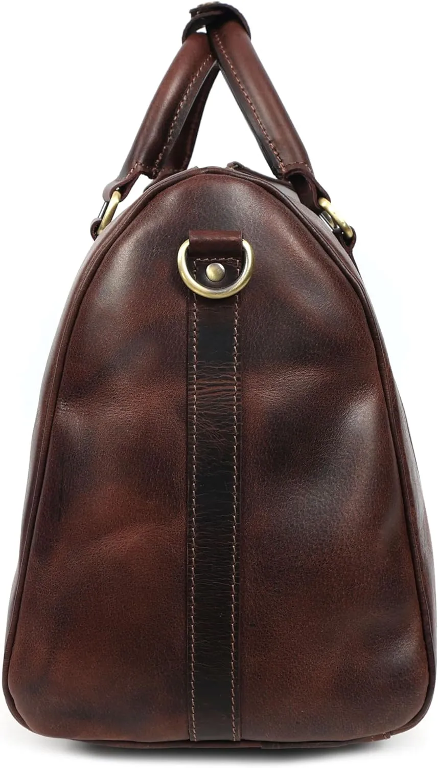 Vintage Leather Duffel Bag for Men | Weekender & Overnight Travel Bag | Durable Carry-On with Adjustable Strap | Handmade Duffle for Gym, Business & Adventure - 20-Inches (Burnt Brown)