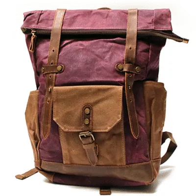 VINTAGE MARK I™ Groß Rucksack aus gewachste Canvas mit Leder. Damen & Herren