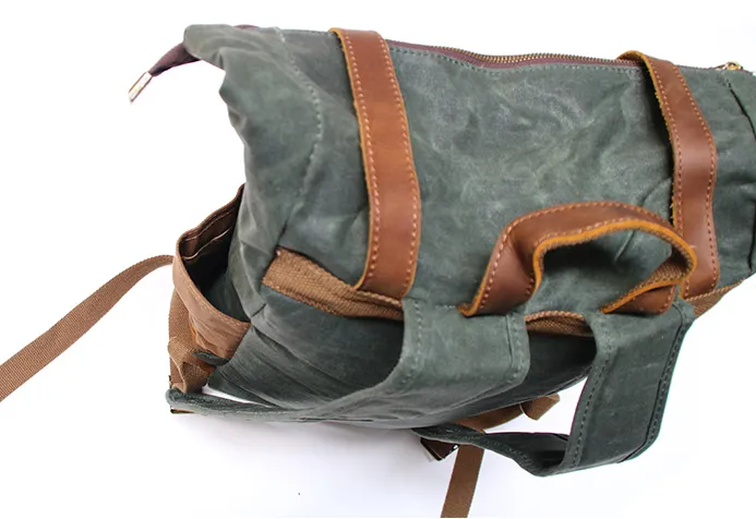 VINTAGE MARK I™ Groß Rucksack aus gewachste Canvas mit Leder. Damen & Herren