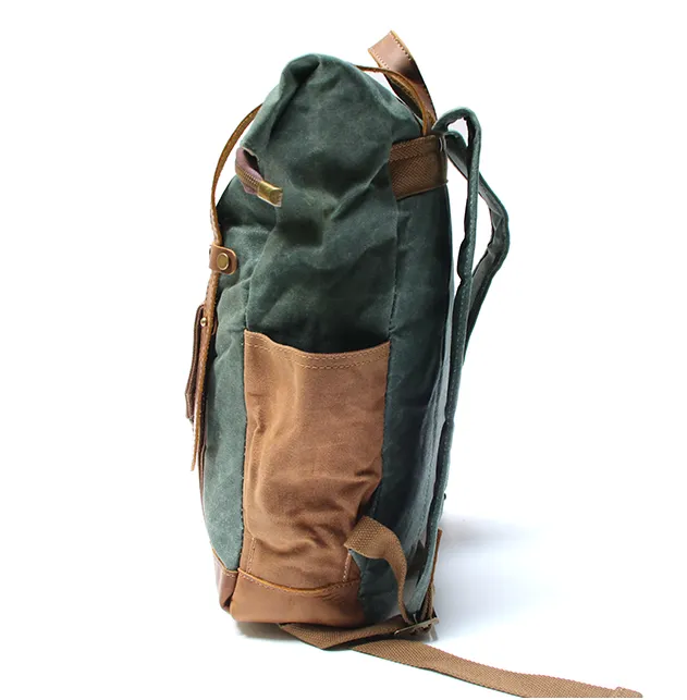 VINTAGE MARK I™ Groß Rucksack aus gewachste Canvas mit Leder. Damen & Herren
