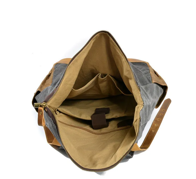 VINTAGE MARK I™ Groß Rucksack aus gewachste Canvas mit Leder. Damen & Herren
