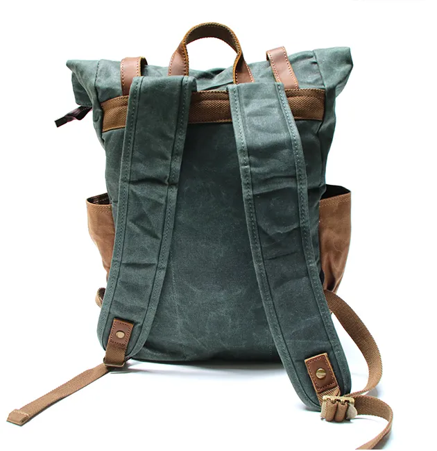 VINTAGE MARK I™ Groß Rucksack aus gewachste Canvas mit Leder. Damen & Herren