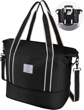 WALNEW Travel Duffel Bag, Weekender Overnight Carry On Bag Women Men, Foldable Waterproof Gym Luggage with Metal Buckle Strap