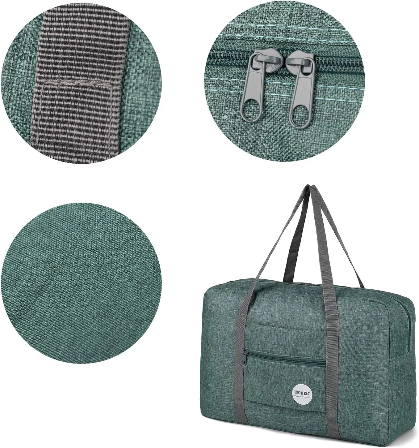 WANDF For Spirit Airlines Personal Item Bag 18x14x8 Travel Duffel Bag Underseat Foldable Carry-on Luggage for Women