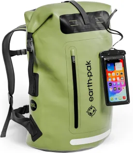 Waterproof Backpack - Heavy Duty Hiking Backpack - Roll-Top Closure