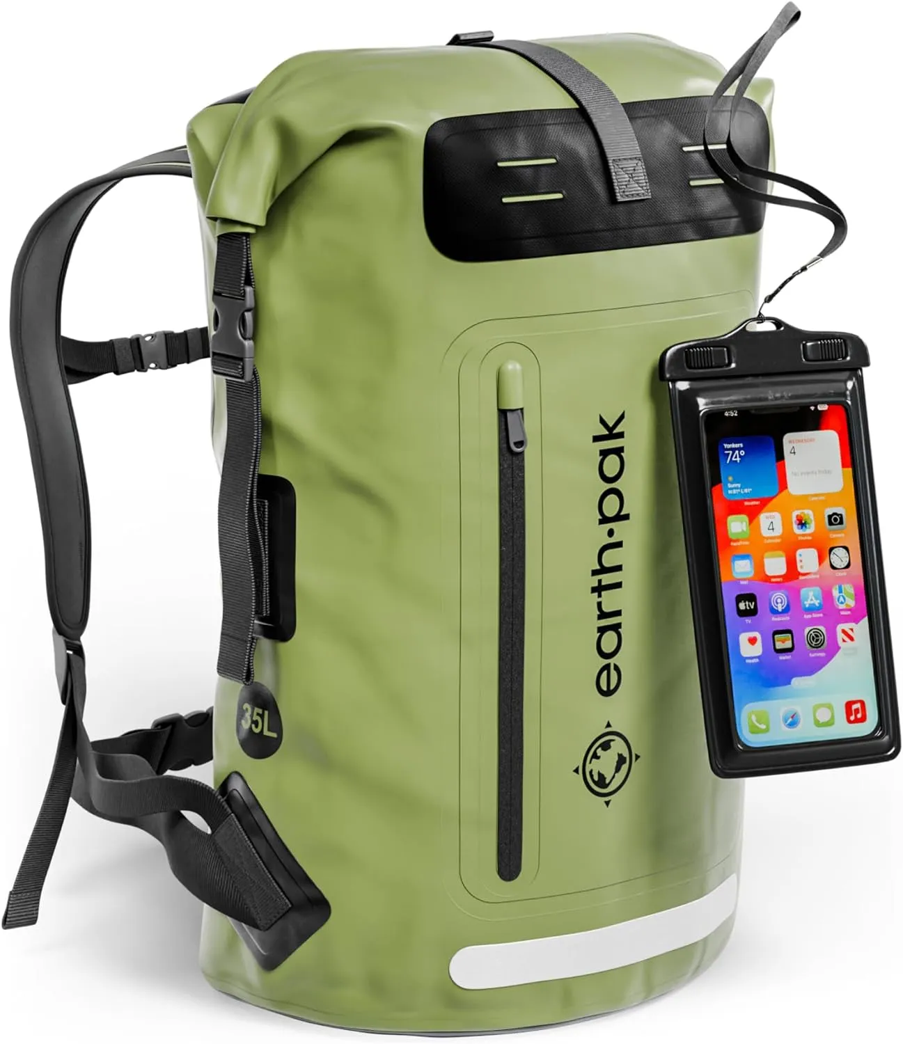 Waterproof Backpack - Heavy Duty Hiking Backpack - Roll-Top Closure