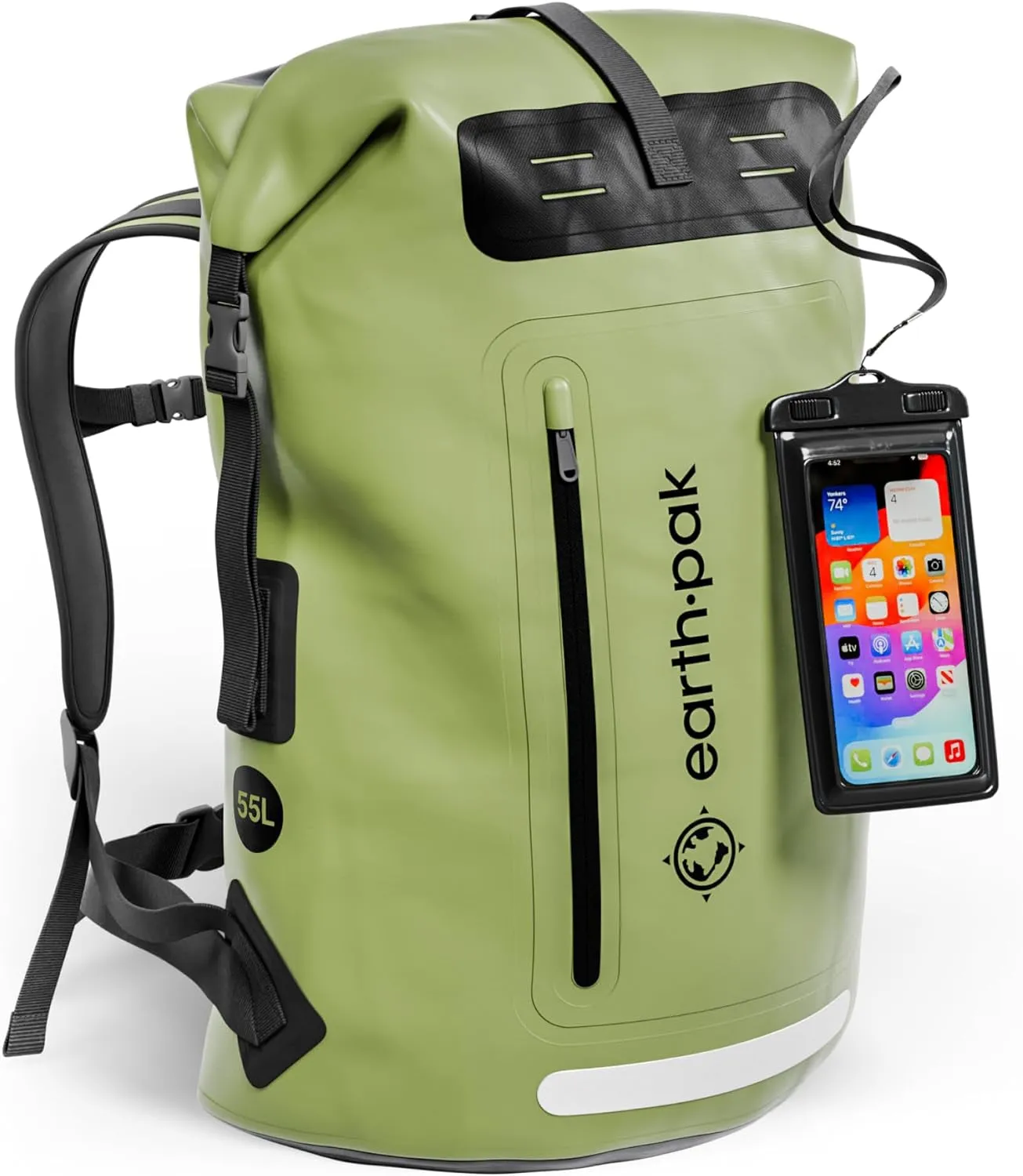 Waterproof Backpack - Heavy Duty Hiking Backpack - Roll-Top Closure