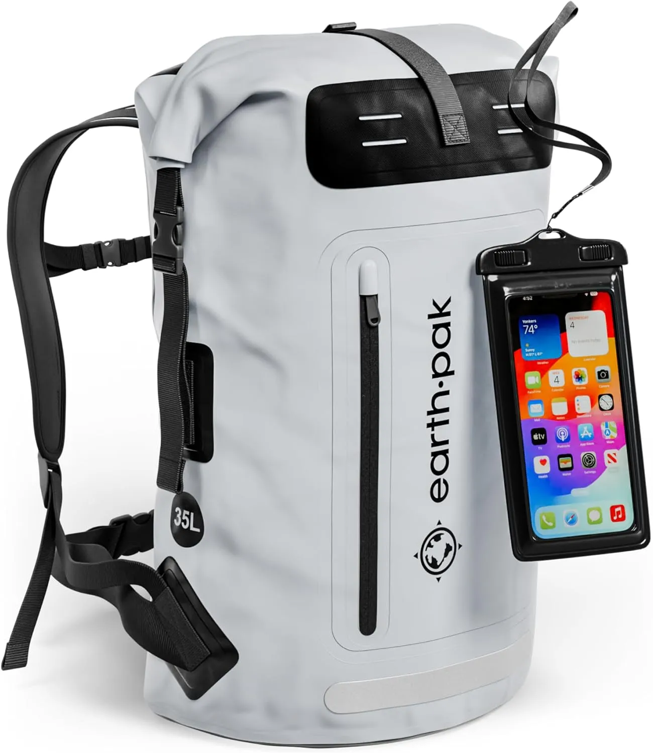 Waterproof Backpack - Heavy Duty Hiking Backpack - Roll-Top Closure