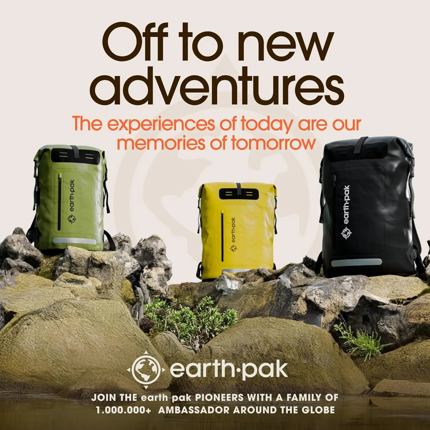 Waterproof Backpack - Heavy Duty Hiking Backpack - Roll-Top Closure