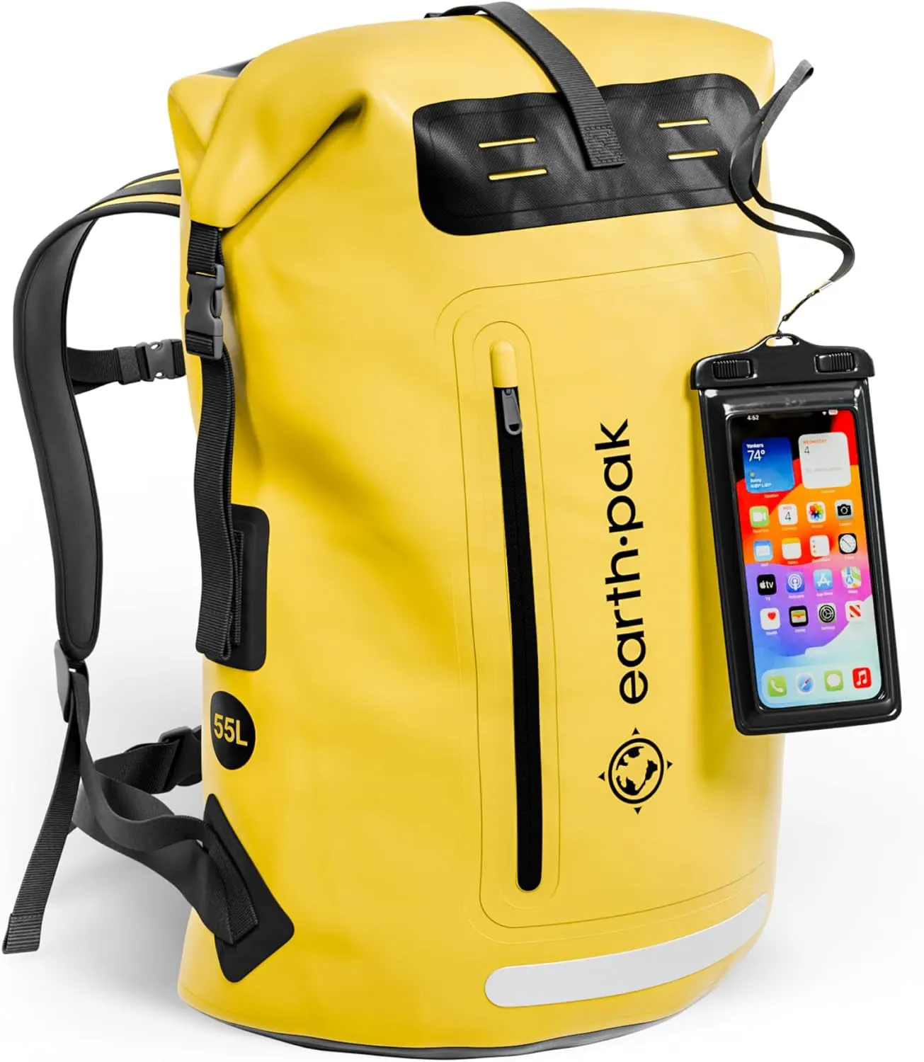 Waterproof Backpack - Heavy Duty Hiking Backpack - Roll-Top Closure