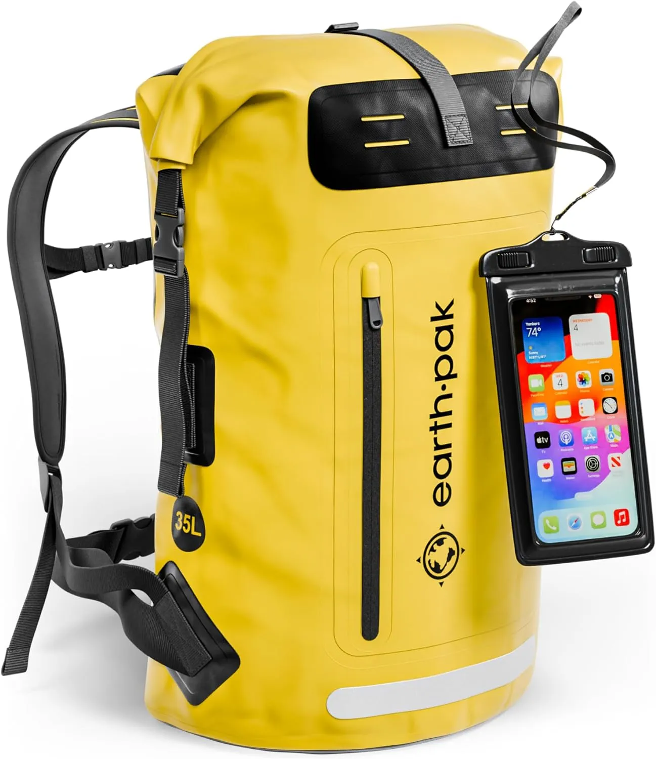 Waterproof Backpack - Heavy Duty Hiking Backpack - Roll-Top Closure