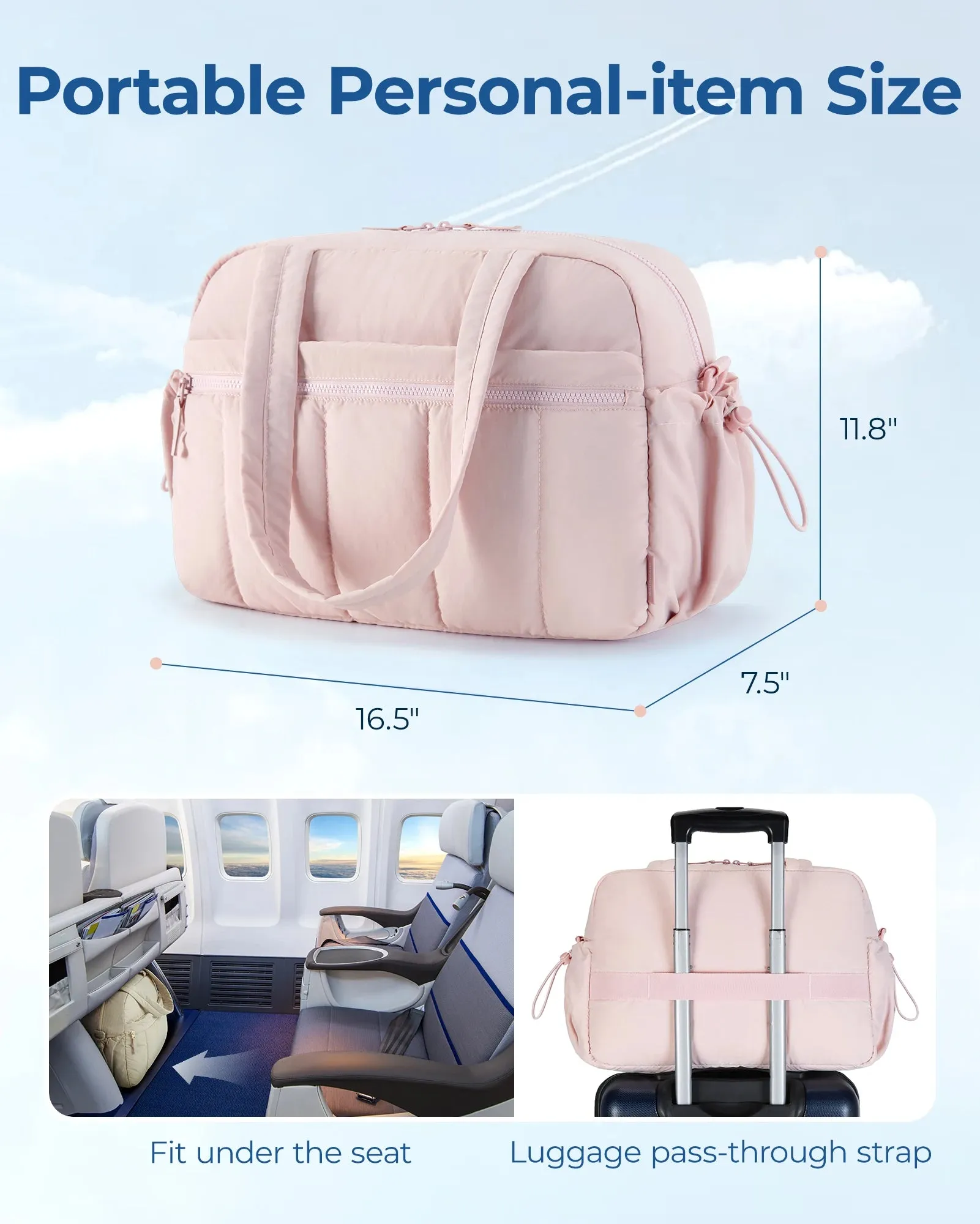 Waterproof Women's Travel Duffel Bag with Wet Pocket
