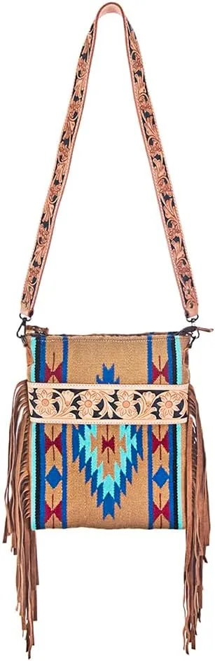 Western Women's Handbag: American Darling Saddle Blanket Leather Crossbody Purse