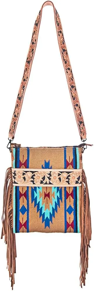 Western Women's Handbag: American Darling Saddle Blanket Leather Crossbody Purse
